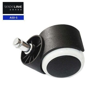 White Edge Nylon 50mm Kantor Kursi Roda Caster Penggantian Bifma Test