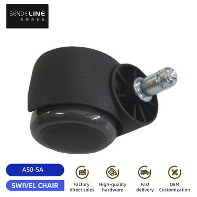50mm Universal Kantor Kursi Pulley Penggantian Dengan Nylon PVC Bifma Test Dan 50kg Kapasitas Beban