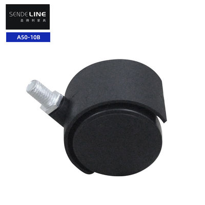 50mm Universal Black Nylon Kantor Kursi Casters Screw Thread Assembly Dengan Fungsi Rem / Tanpa Fungsi Rem