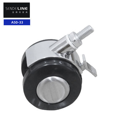 Harga yang pantas 2 Inch Kantor Kursi Caster Plastik Electroplated Brake Dan Tanpa Brake Fungsi Threaded / Card Test Insert on line