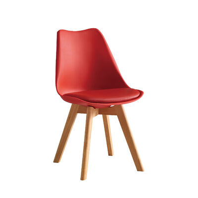 Harga yang pantas Kursi Bar Eames Gaya Nordik dengan Kursi PU busa dan kaki kayu solid dalam warna yang dapat disesuaikan on line
